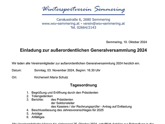 Generalversammlung 2024